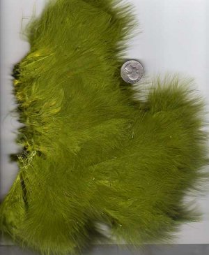 Premium Dyed 1 Ounce Olive Strung Marabou Feathers