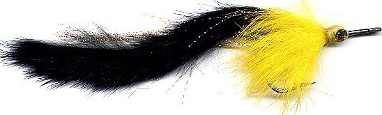 Black & Yellow Pikie Fly - # 3/0 Pike Fly Fishing Flies