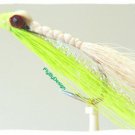 Clouser Minnow Chartreuse\White Fly - Six Size 2 Flies