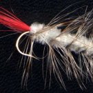 Grey Wooly Worm Fly Fishing Fly - One Hook Size 8 Fly