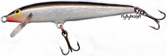 Rapala Silver F09-S Floating 3-1/2" Balsa Lure w/PAPERS