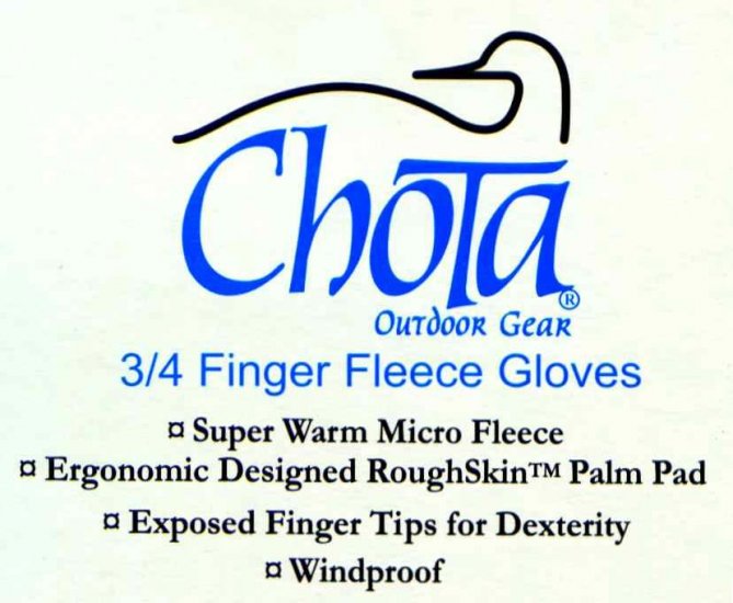 Chota ¾ Fingerless Fleece Fishing Gloves - Size Small