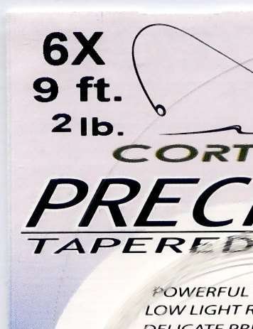 Cortland 6x (2Lb test) 9' Precision Fluorocarbon Leader