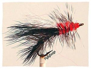 Black Stimulator Fly Fishing Flies - Twelve Size 12