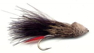 Black Marabou Muddler Minnow Fly - Twelve  Size 8 Flies