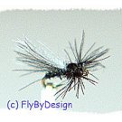 Black CDC Midge Adult Twelve Fly Fishing Flies, Size 20