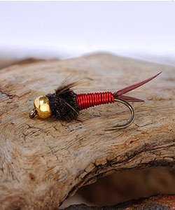 Red Copper John Nymph Fly - Twelve Hook Size 12 Flies