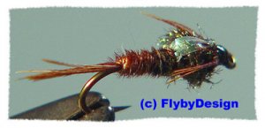 Pheasant Tail Flashback Nymphs Twelve Size #16 Flies