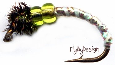 Olive Caddis Midge Larva Twelve Fly Fishing Flies #12