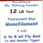 Wonderfurl Fluorescent Blue Furled Fly Fishing Leader