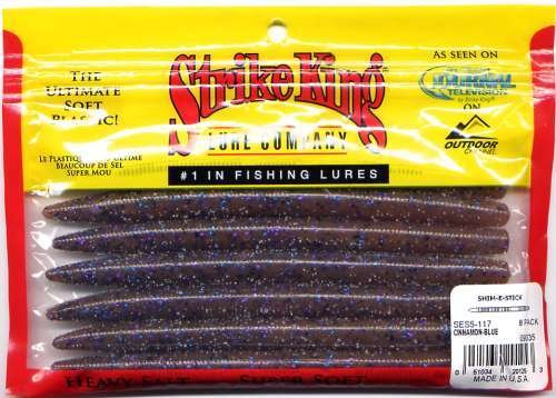 Strike King Cinnamon Blue Flake 5" Shim-E-Stick (8 Pk)