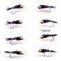 Bead Head Black Gold Ribbed Hares Ear Nymph  Twelve #18