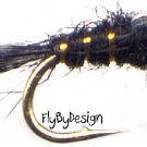 Bead Head Black Gold Ribbed Hares Ear Nymph  Twelve #20