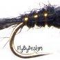 Bead Head Black Gold Ribbed Hares Ear Nymph  Twelve #20