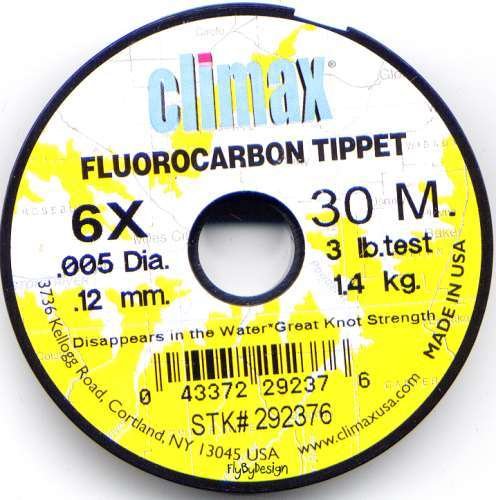Climax Fluorocarbon 6x - 3 Lb test Fly Fishing Tippet