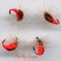 Orange CADDIS Fly Fishing Flies - Twelve Hook Size 18