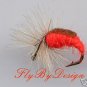 Orange CADDIS Fly Fishing Flies - Twelve Hook Size 18