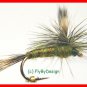 Green Drake Parachute Fly Fishing Flies Twelve NEW Choice of Hook Size
