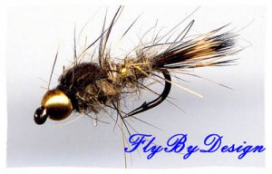 Bead Head Gold Ribbed Hares Ear Nymph - Twelve Fly Fishing Flies