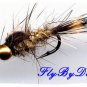 Bead Head Gold Ribbed Hares Ear Nymph - Twelve Fly Fishing Flies