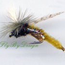 Parachute Olive Caddis Emerger Fly Fishing Flies - Twelve Hook Size 14 Flies