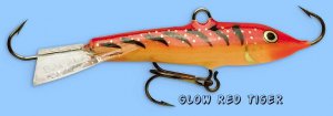NEW Rapala Glow Red Tiger Vertical Jigging Rap 1-1/2", 3/16 oz Fishing Lure
