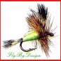 Chartreuse Humpy Fly Fishing Flies -Twelve NEW Premium Flies Choice of Hook Size