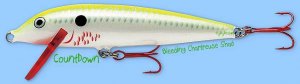 Rapala Bleeding Chartreuse Shad Sinking CountDown (CD11 BCSD) NEW Fishing Lure