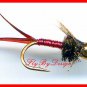RED Copper John Nymphs - One Dozen Fly Fishing Flies Choose Hook Size 14 to 20