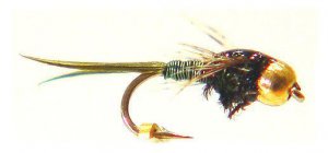 Olive Copper John Nymphs - One Dozen Fly Fishing Flies Choose Hook Size 14 to 20