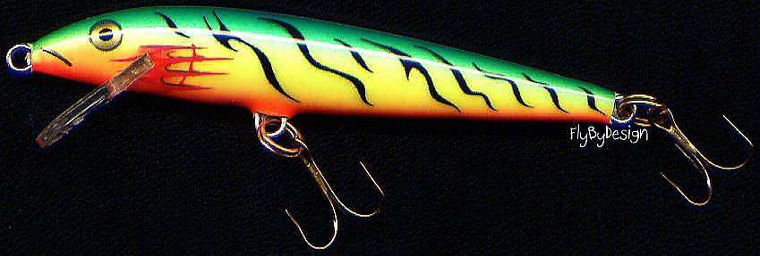 Vintage Rapala Fire Tiger 2" Floating Balsa Fishing Lure F05 FT wtih PAPERS