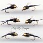 Black Copper John Nymphs Twelve NEW Fly Fishing Flies Choose Hook Size 14 to 20