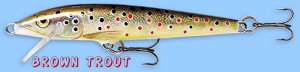 Rapala 2" F05 TR Original Floating BROWN TROUT Balsa Wood Fishing Lure