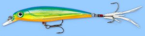 Rapala X-RAP Parrot (XRSS10 PRT) with VMC SureSet Hook Slashbait Fishing Lure