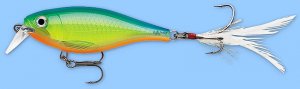 Rapala X-RAP Parrot (XRSHSS08 PRT) Shallow Shad Fishing Lure w/ VMC SureSet Hook