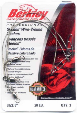 Berkley Professional Wire-Wound Steelon Nylon Coated 6"/20 Lb SS Leaders 3/pack