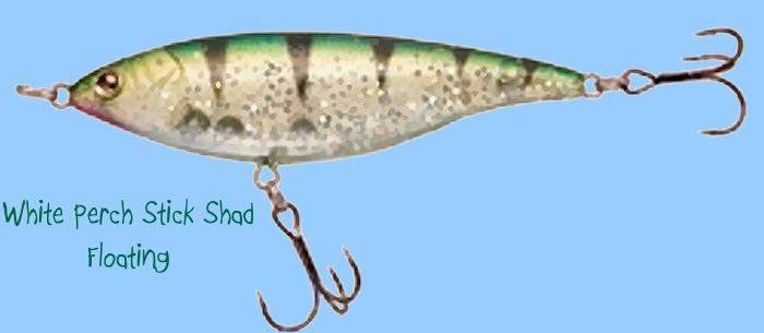 Sebile 3-1/2" Perch Stick Shadd Fishing Lure, Floating, 3/8 oz