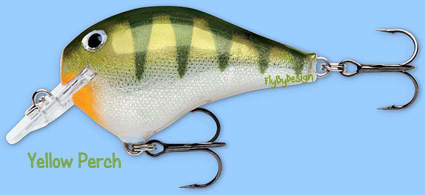 Rapala FAT 2-3/4" Rattling Balsa Yellow Perch Fishing Lure Dives to 1 Foot