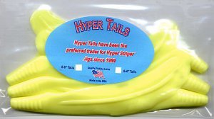 Lively Grub Style 4" & 6" Hyper Striper Jig Tails in Choice of Colors & Sizes