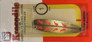 Luhr-Jensen Krocodile Brass Fire Wing Wobble Spoons