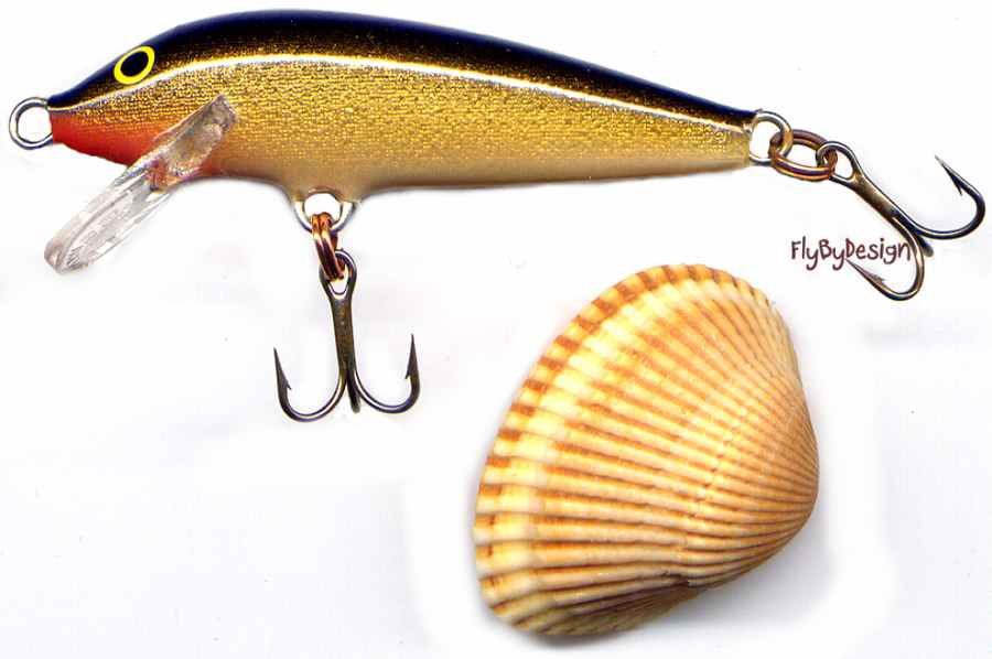 Rapala Gold Original Floating 2" Wounded-Minnow Fishing Lure F5 G
