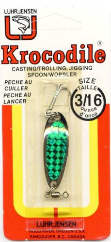 Luhr-Jensen Krocodile Chrome/Green Prism Spoon