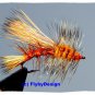 Fire Orange Stimulator Fly Fishing Flies - Twelve Premium Flies Choice of Size