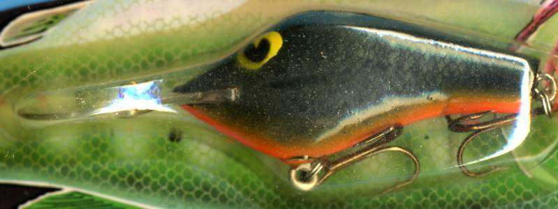 Vintage POE'S SUPER CEDAR Green/Orange Crawdad 337 Lure