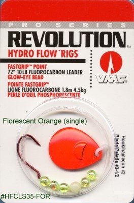 VMC Revolution Hydro Flow Fluorocarbon Leader Rigs - FastGrip Hooks & Flow Blade