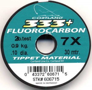 Cortland 7x (2 lb test) 333+ Fluorocarbon Fly Fishing Tippet Material  30 Meters