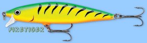 Rapala Firetiger Flat Rap (FLR06 FT) 2-1/2" NEW Balsa Fishing Lure