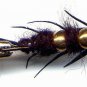 Twelve Assorted Black and Golden Double Bead Stonefly Fly Fishing Flies