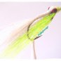 Clouser Chartreuse & White Minnow Fly Fishing Flies - Six Flies in Hook Size 2/0
