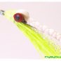 Clouser Chartreuse & White Minnow Fly Fishing Flies - Six Flies in Hook Size 2/0
